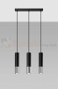 Lampa wisząca LOOPEZ 3L czarny/chrom SL.0942 Sollux