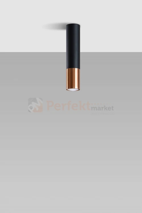 Plafon LOOPEZ czarny/miedź SL.0945 Sollux