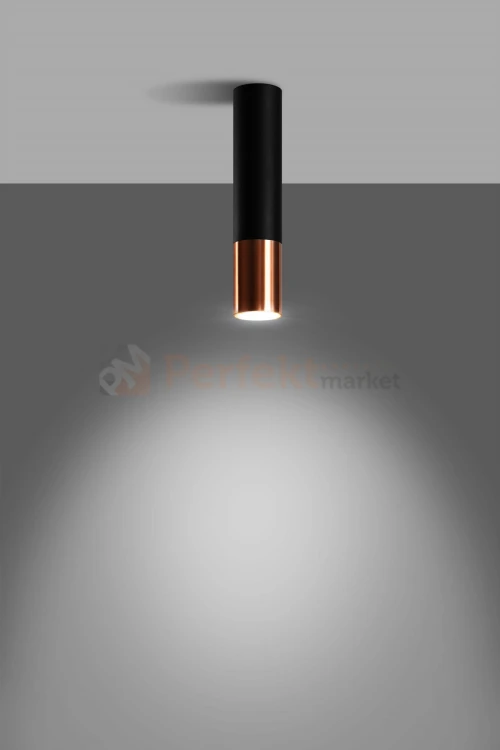 Plafon LOOPEZ czarny/miedź SL.0945 Sollux