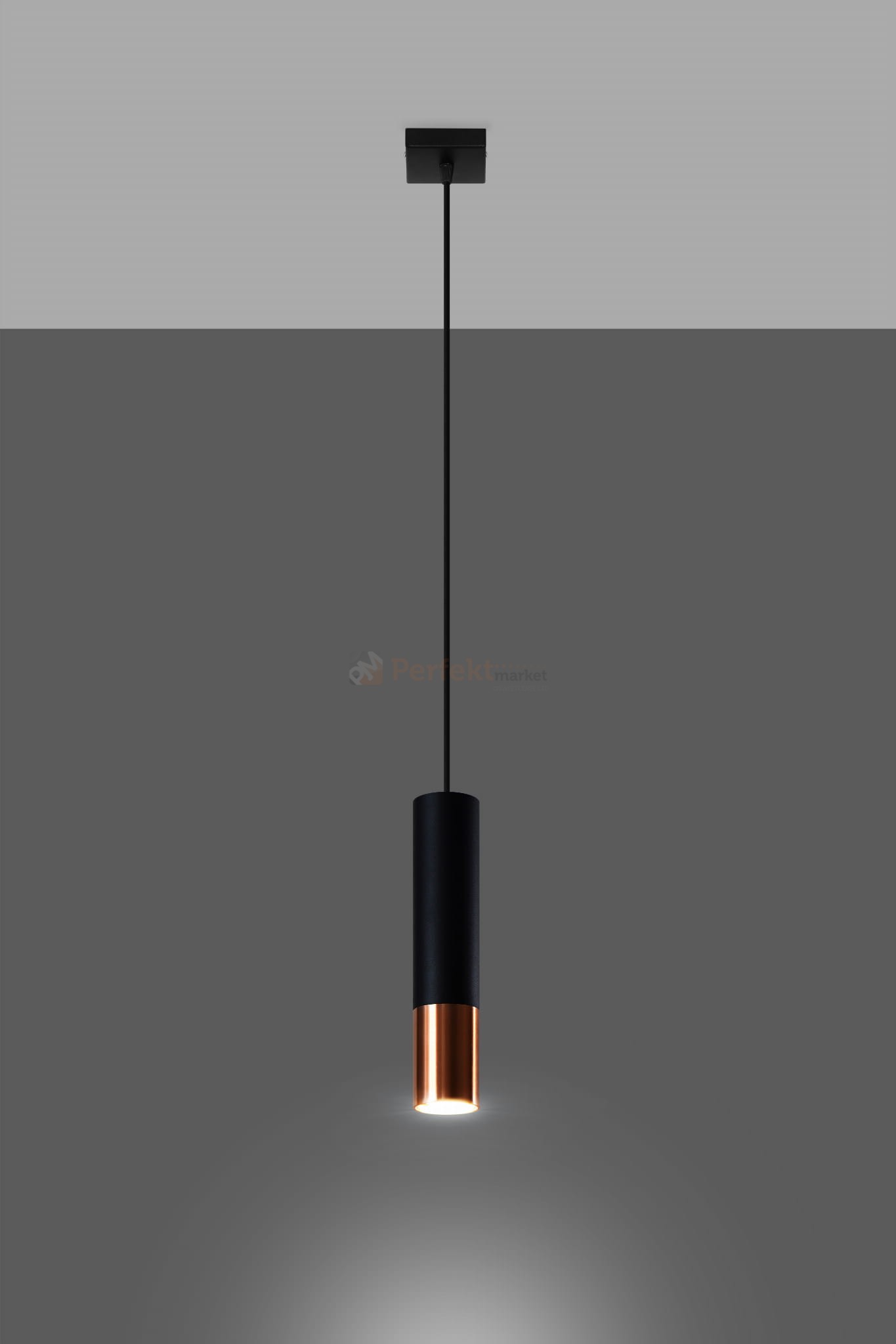 Lampa wisząca LOOPEZ 1 czarny/miedź SL.0946 Sollux