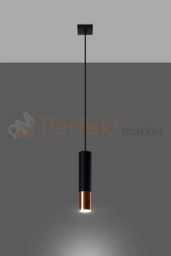 Lampa wisząca LOOPEZ 1 czarny/miedź SL.0946 Sollux
