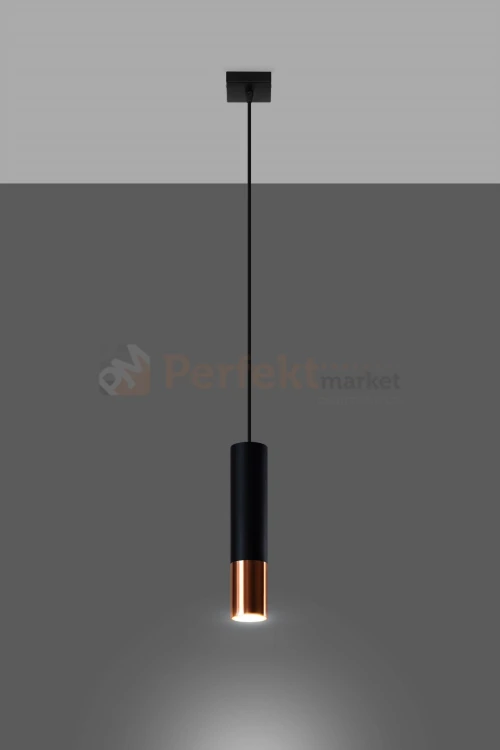 Lampa wisząca LOOPEZ 1 czarny/miedź SL.0946 Sollux