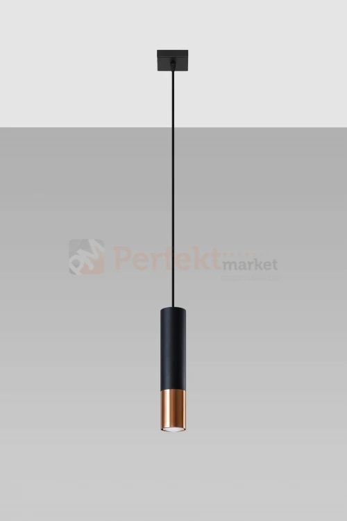 Lampa wisząca LOOPEZ 1 czarny/miedź SL.0946 Sollux