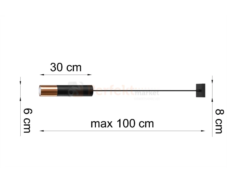 Lampa wisząca LOOPEZ 1 czarny/miedź SL.0946 Sollux