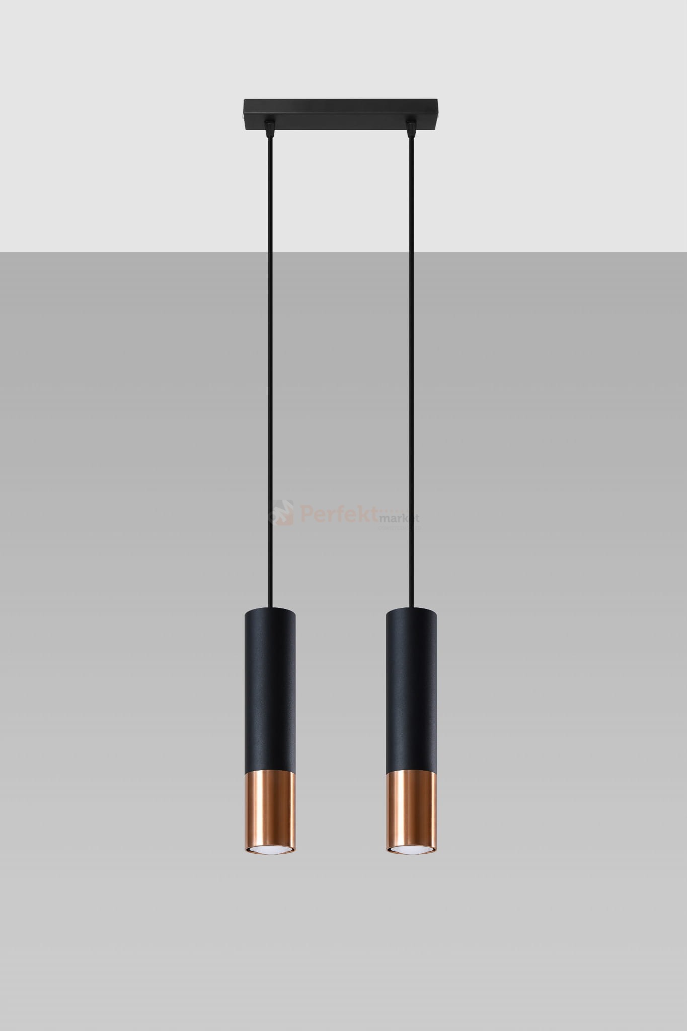 Lampa wisząca LOOPEZ 2 czarny/miedź SL.0947 Sollux