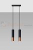 Lampa wisząca LOOPEZ 2 czarny/miedź SL.0947 Sollux