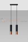 Lampa wisząca LOOPEZ 2 czarny/miedź SL.0947 Sollux