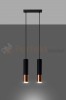 Lampa wisząca LOOPEZ 2 czarny/miedź SL.0947 Sollux
