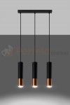 Lampa wisząca LOOPEZ 3L czarny/miedź SL.0948 Sollux