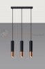 Lampa wisząca LOOPEZ 3L czarny/miedź SL.0948 Sollux