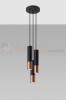 Lampa wisząca LOOPEZ 3P czarny/miedź SL.0949 Sollux