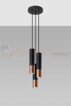 Lampa wisząca LOOPEZ 3P czarny/miedź SL.0949 Sollux
