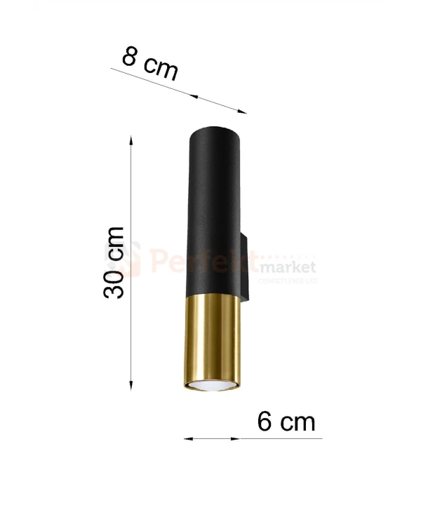 Kinkiet LOOPEZ czarny/złoty SL.0950 Sollux