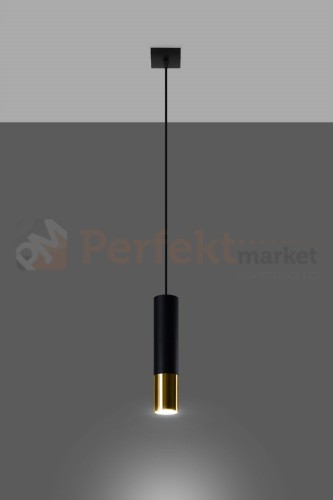 Lampa wisząca LOOPEZ 1 czarny/złoty SL.0952 Sollux