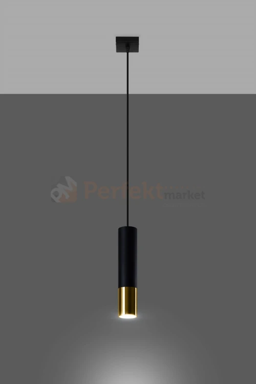 Lampa wisząca LOOPEZ 1 czarny/złoty SL.0952 Sollux