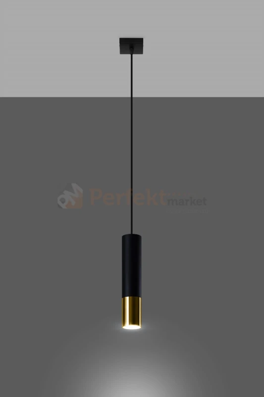 Lampa wisząca LOOPEZ 1 czarny/złoty SL.0952 Sollux