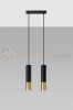Lampa wisząca LOOPEZ 2 czarny/złoty SL.0953 Sollux