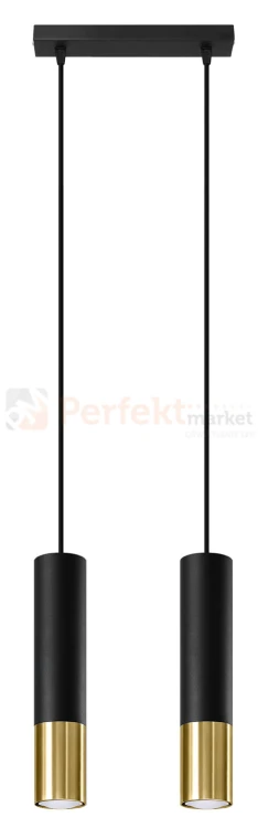 Lampa wisząca LOOPEZ 2 czarny/złoty SL.0953 Sollux