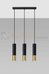 Lampa wisząca LOOPEZ 3L czarny/złoty SL.0954 Sollux