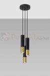 Lampa wisząca LOOPEZ 3P czarny/złoty SL.0955 Sollux