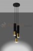 Lampa wisząca LOOPEZ 3P czarny/złoty SL.0955 Sollux