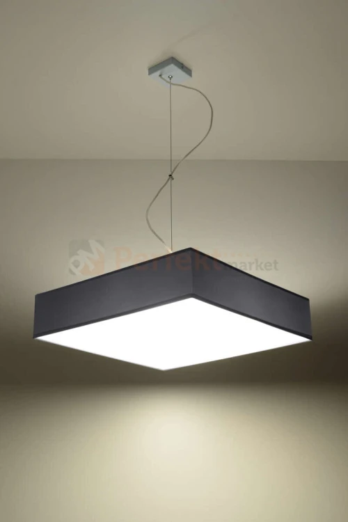 nowoczesna lampa minimal perfektmarket design wisząca sufitowa kwadratowa LED HORUS 45 szara light.jpg
