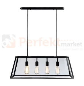 Lampa wisząca Finland loft z szybą czarna 4xE27