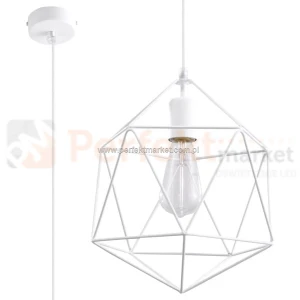 Lampa wisząca druciana geometryczna Gaspare biała