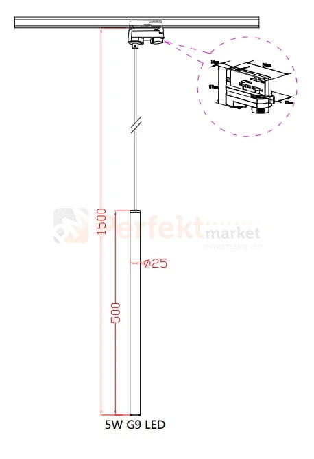 oporawa wiszaca na szyne 3 fazowa led perfektmarket czarna lp-894-1p-1f-bk rys.jpg