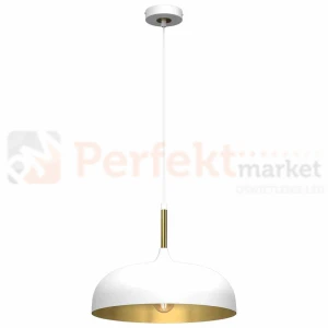 Lampa wisząca LINCOLN WHITE/GOLD 1xE27 35cm MLP8031
