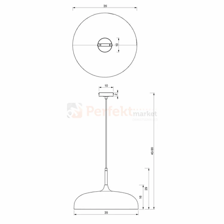 Lampa wisząca LINCOLN WHITE/GOLD 1xE27 45cm MLP8031
