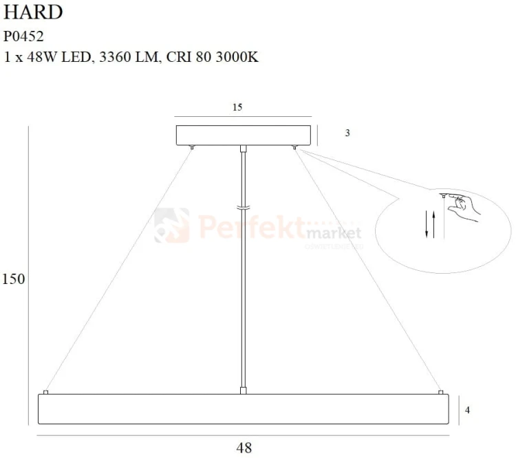MAXLIGHT P0452 LAMPA WISZĄCA HARD