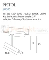 MAXLIGHT S0005 LAMPA DO SZYNOPRZEWODU PISTOL BIAŁY 12W LED