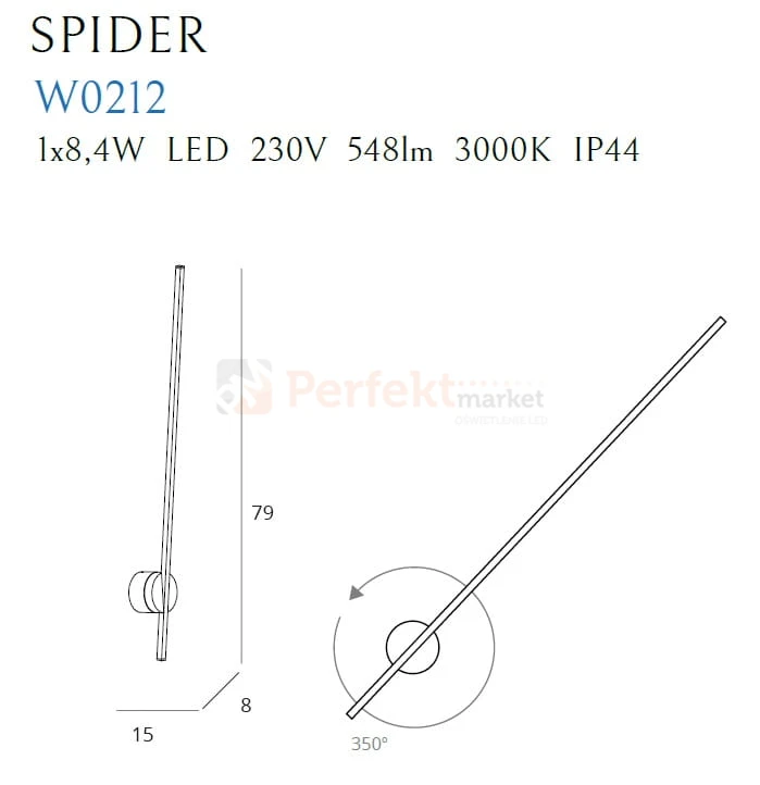 MAXLIGHT W0212 KINKIET SPIDER IP44