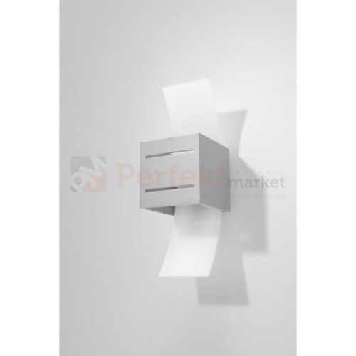 lampa_ścienna kinkiet szara g9 nowoczesna minimalizm design lampa kwadratowa plafon LED loreto szary perfektmarket SL.0202