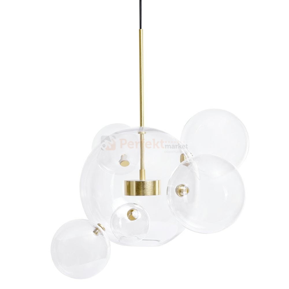 Lampa wisząca CAPRI 6 złota - 60 LED, alumiumium, szkło