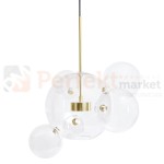 Lampa wisząca CAPRI 6 złota - 60 LED, alumiumium, szkło