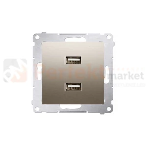 Ładowarka 2xUSB 2.1A 5V/DC podwójna Simon 54 DC2USB.01/44 złoty mat metalizowany