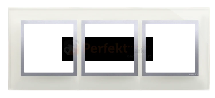 Simon 54 nature ramka potrójna szkło srebrna mgła DRN3/71 perfektmarket