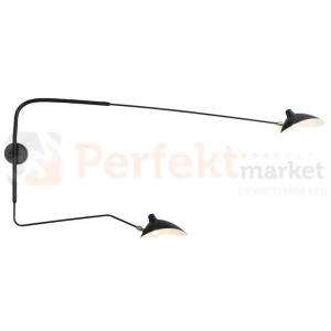 Lampa ścienna czarna regulowana CRANE-2W czarna 
