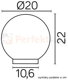 kula lampa ogrodowa biała 20 cm PMMA wymiar perfektmarket.jpg