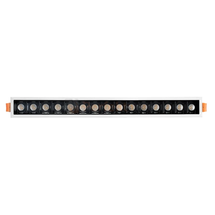 lampa liniowa led wpuszczana soczewki 30W biało czarna 3000K 4.jpg