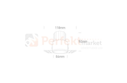 Oprawa wpuszczana LED Belen spot bezramkowy COB 12W 3000K wymiary.jpg
