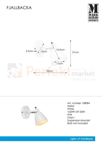 FJALLBACKA Kinkiet 1L Biały IP44 108084 size.jpg