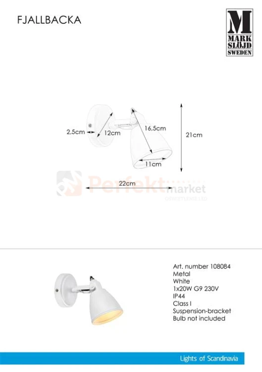 FJALLBACKA Kinkiet 1L Biały IP44 108084 size.jpg