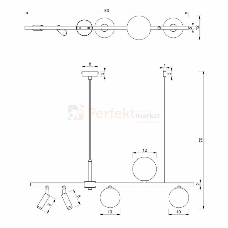 Lampa wisząca SIRIO 5xG9 MLP8408