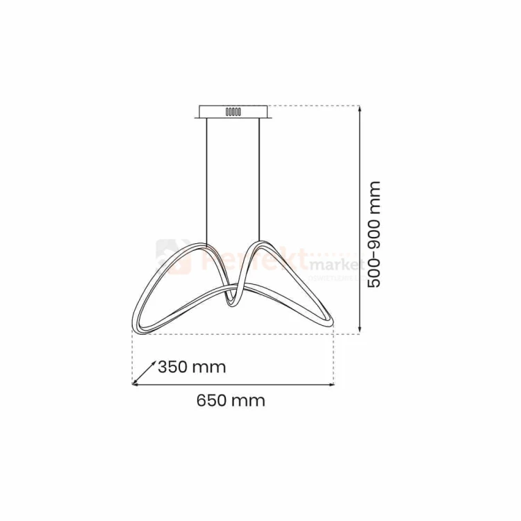 Lampa wisząca TESORO BLACK 48W LED ML7951