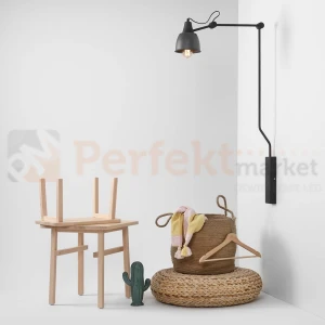 Lampa ścienna kinkiet AIDA 1 grafit loft regulowana klosz E27