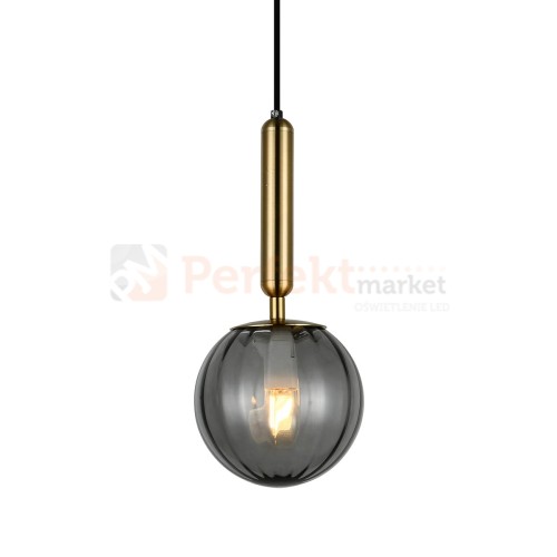 Italux lampa wisząca kula dymiona mosiądz Ravena 15 cm PND-2324-1 BRO+SG.jpg