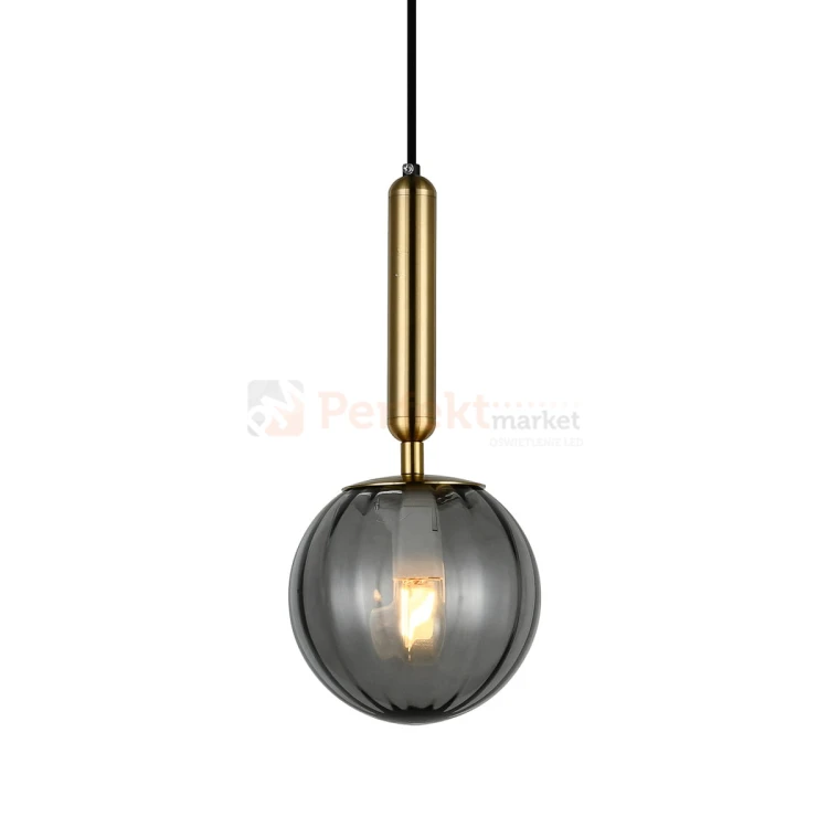 Italux lampa wisząca kula dymiona mosiądz Ravena 15 cm PND-2324-1 BRO+SG.jpg